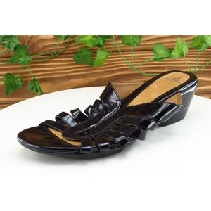 I Heart‎ Comfort Sz 7 M Black Slide Synthetic Women Sandals